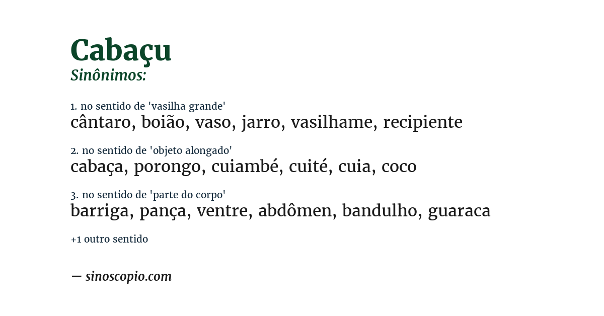 Sinônimo de cabaçu
