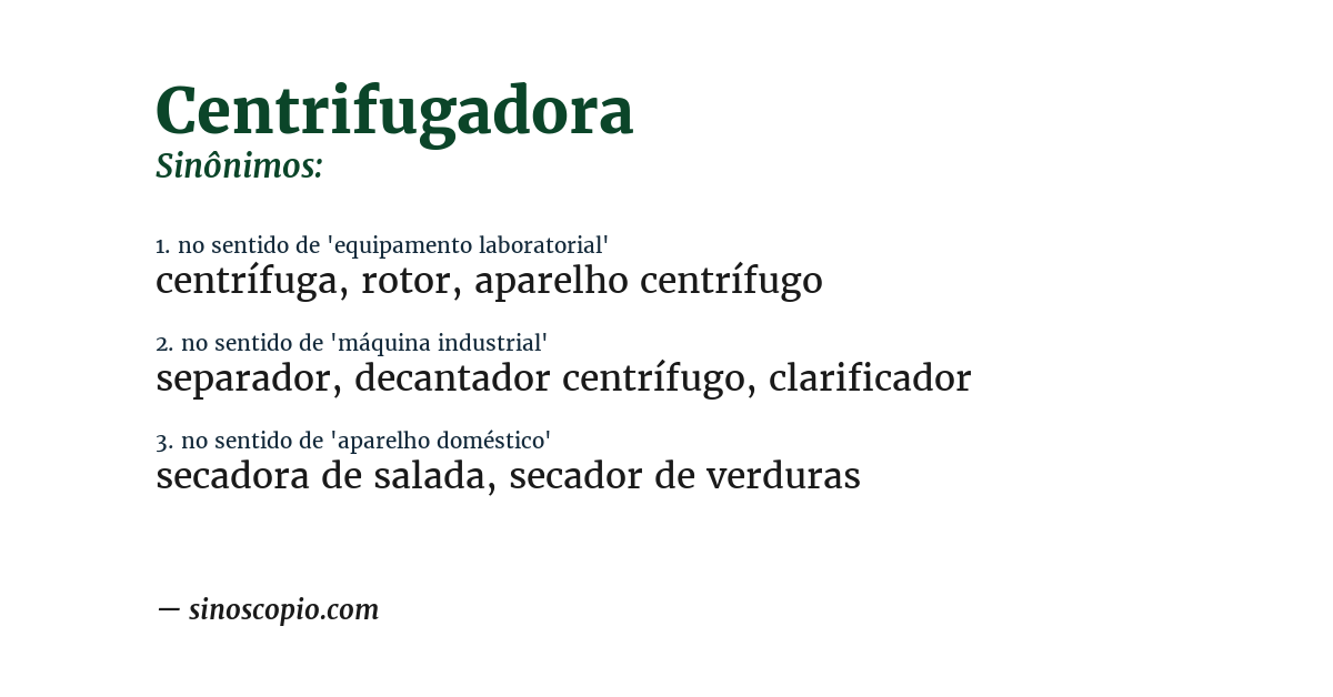 Sinônimo de centrifugadora