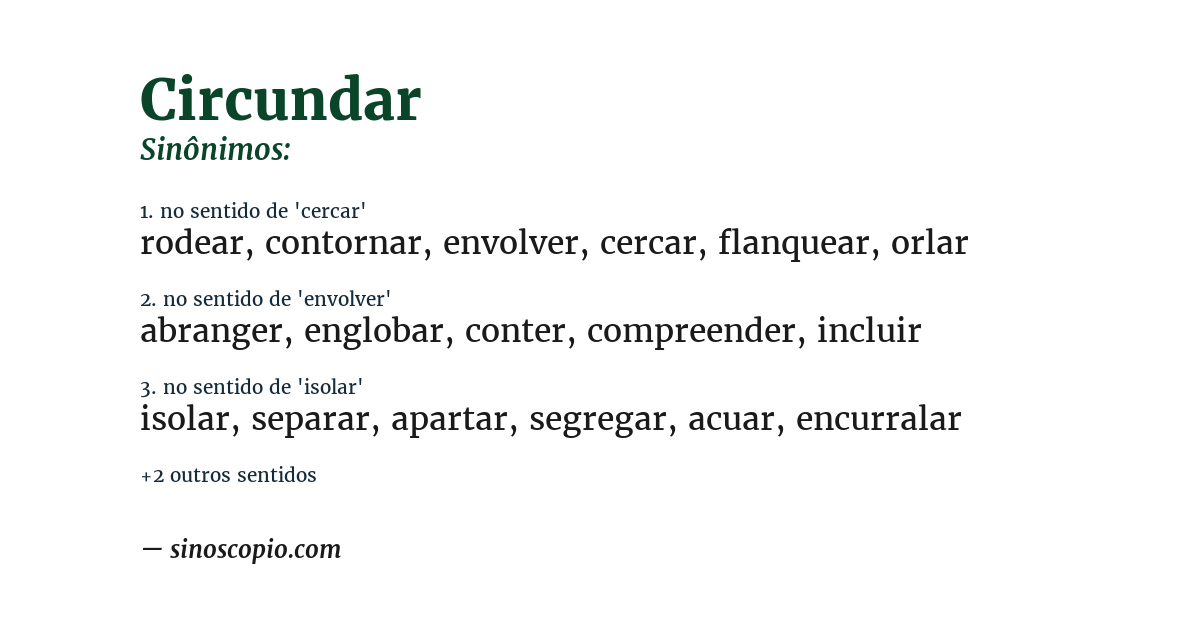Sinônimo de circundar
