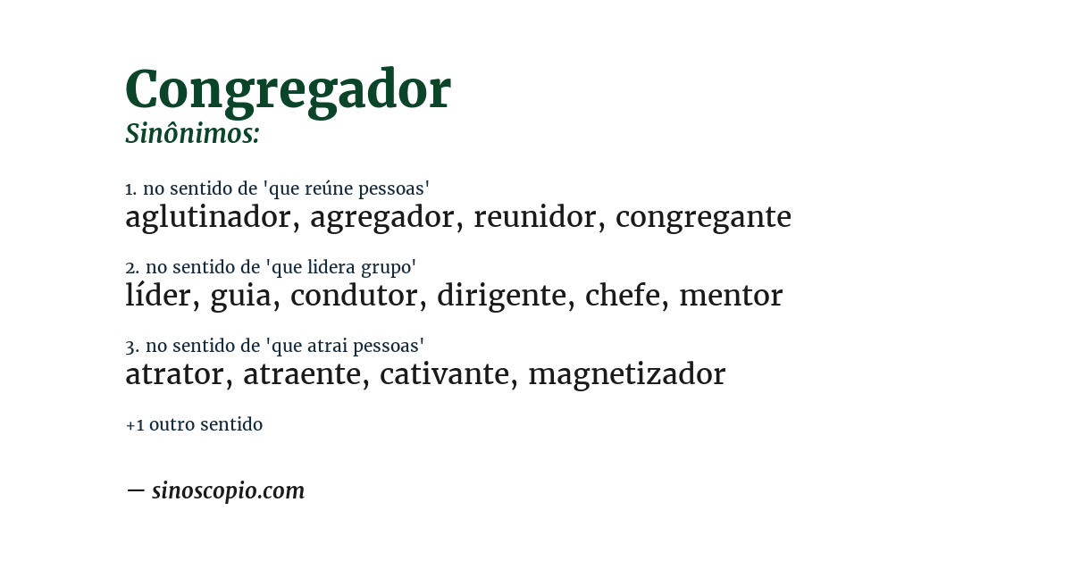Sinônimo de congregador