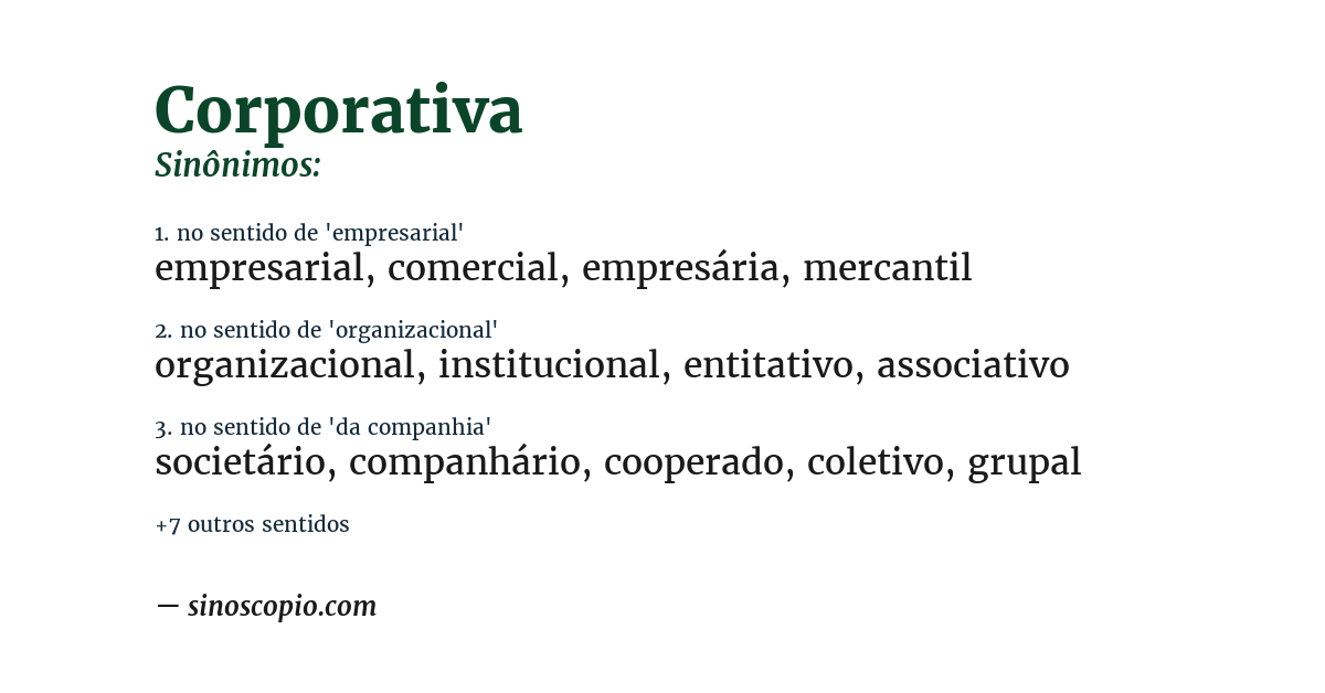 Sinônimo de corporativa
