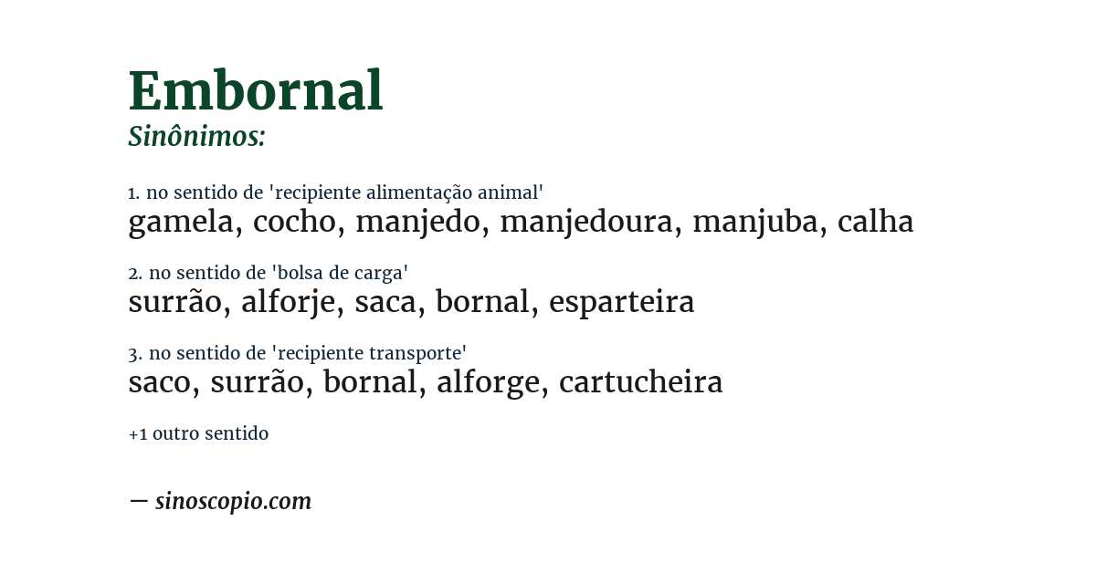 Sinônimo de embornal