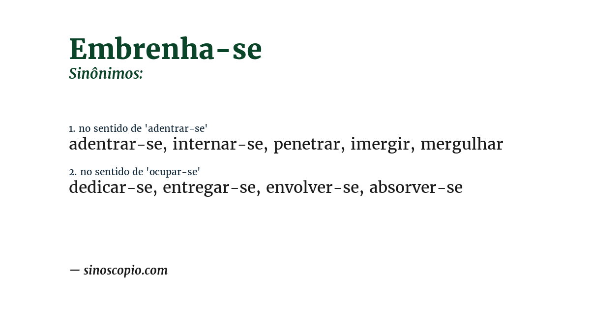 Sinônimo de embrenha-se