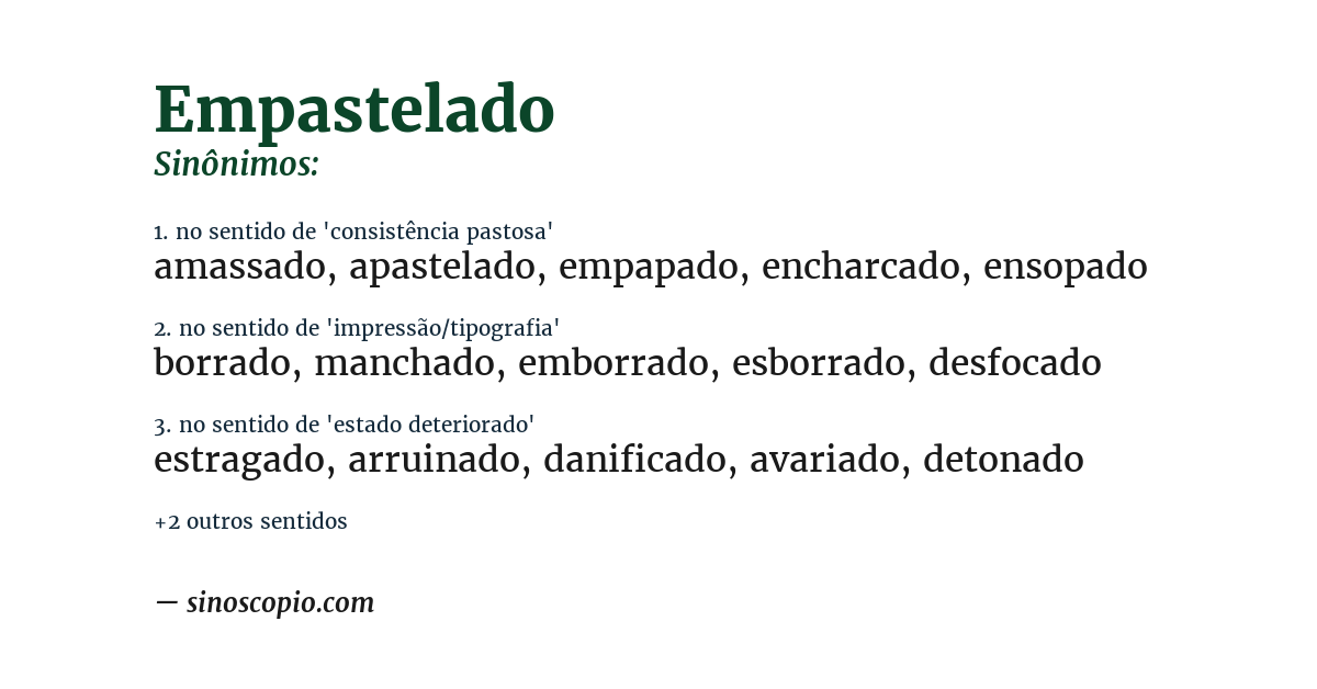 Sinônimo de empastelado