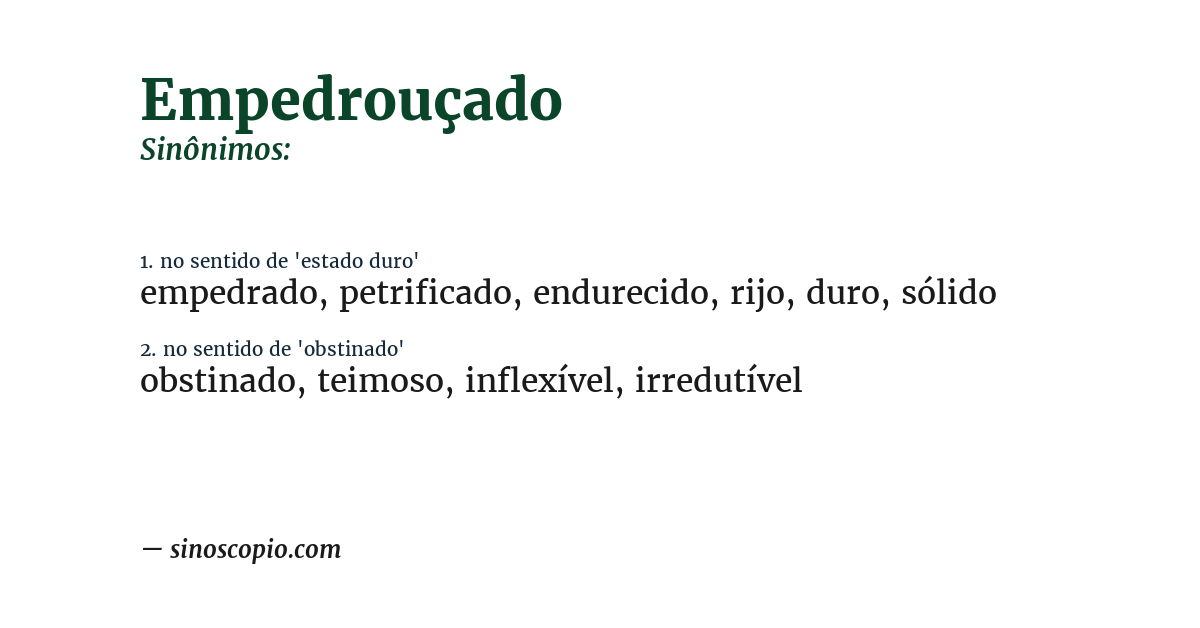 Sinônimo de empedrouçado