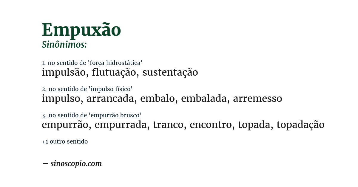 Sinônimo de empuxão