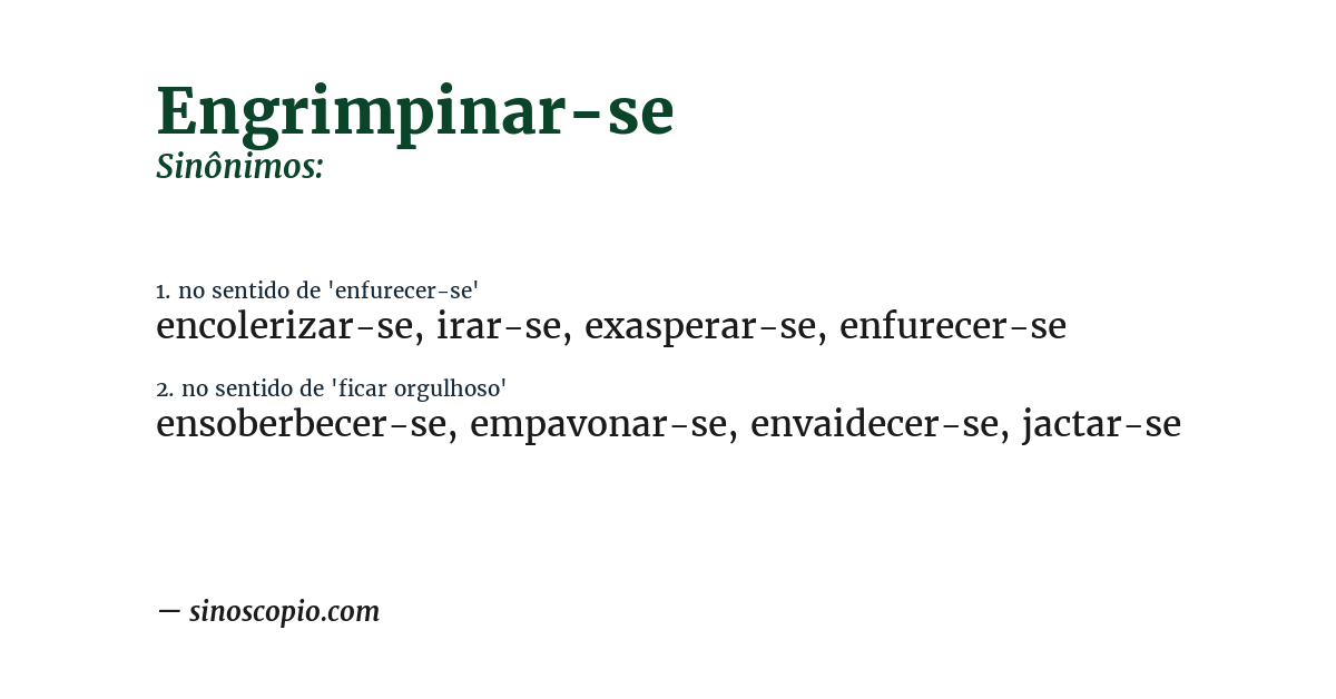 Sinônimo de engrimpinar-se