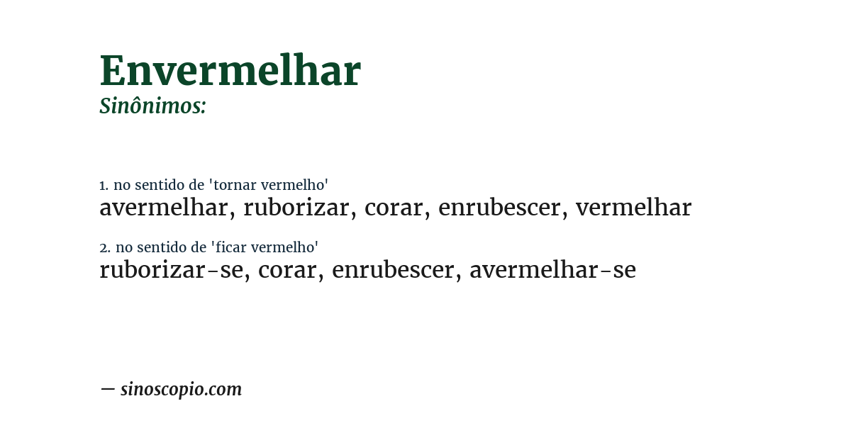 Sinônimo de envermelhar