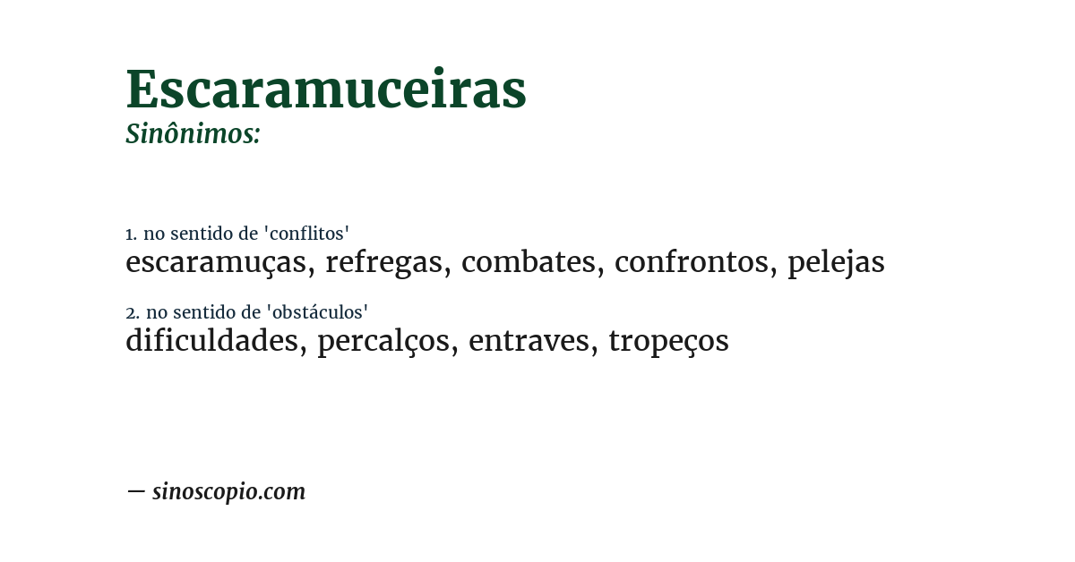Sinônimo de escaramuceiras
