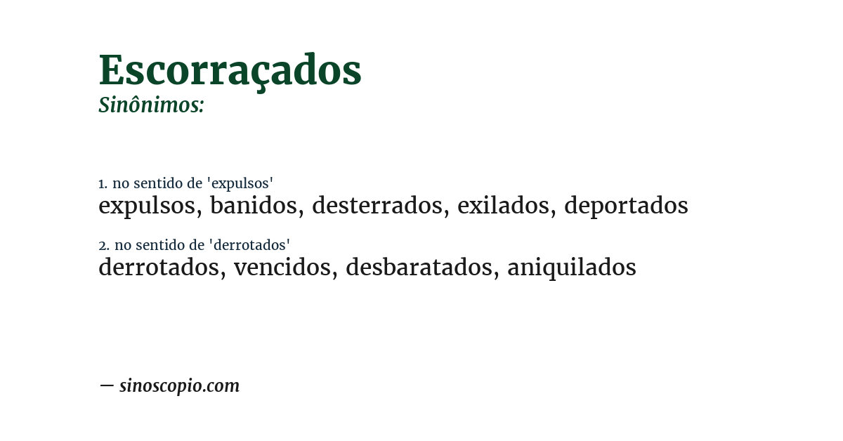 Sinônimo de escorraçados