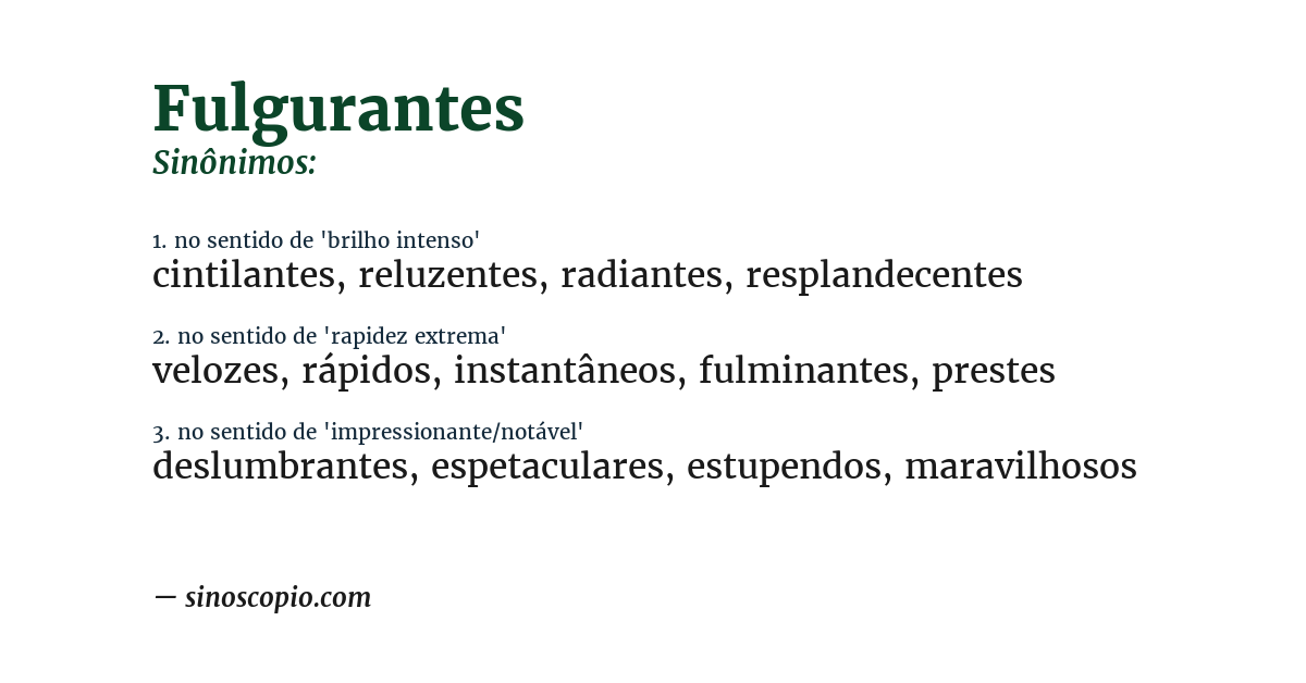 Sinônimo de fulgurantes