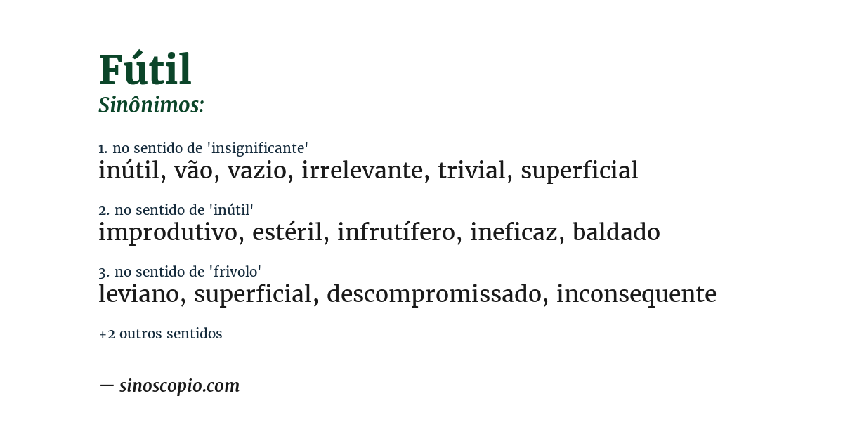 Sinônimo de fútil