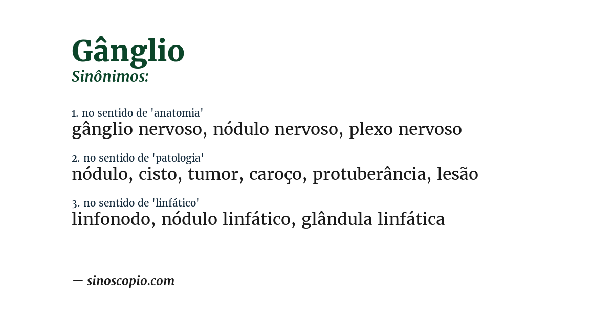 Sinônimo de gânglio