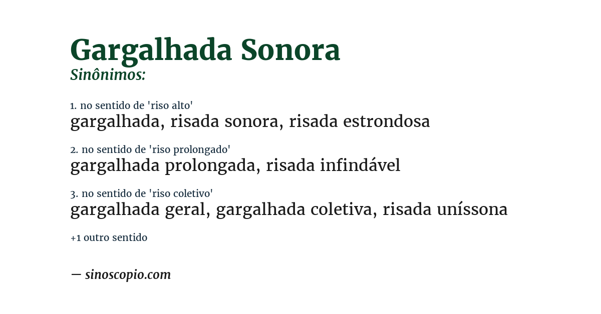 Sinônimo de gargalhada sonora