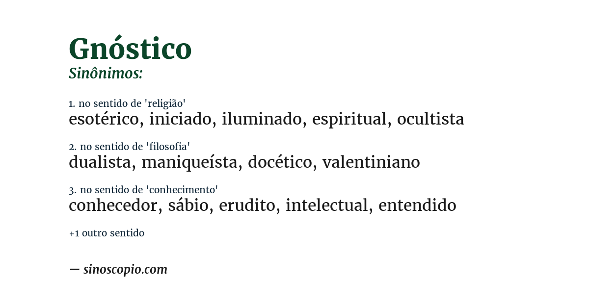 Sinônimo de gnóstico