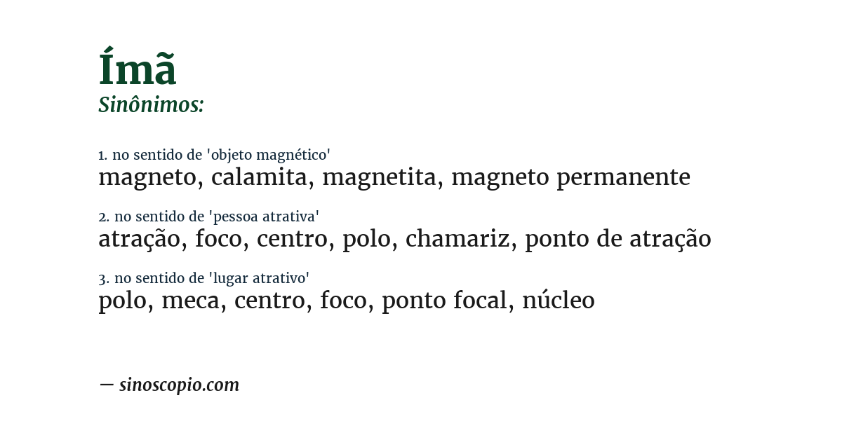 Sinônimo de ímã