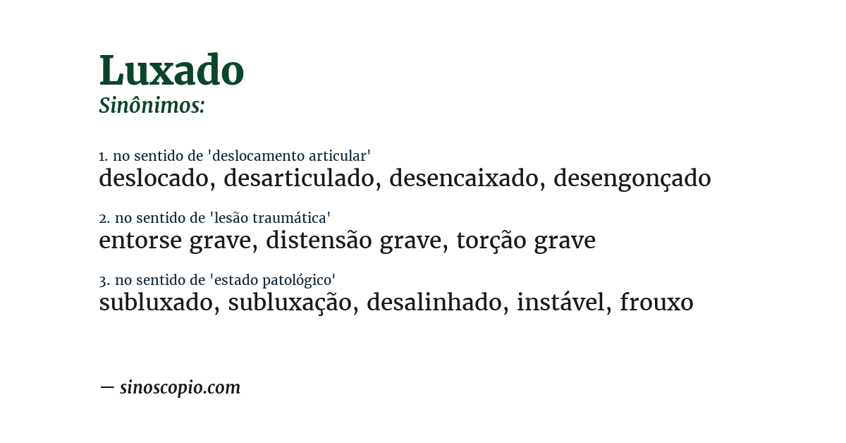 Sinônimo de luxado