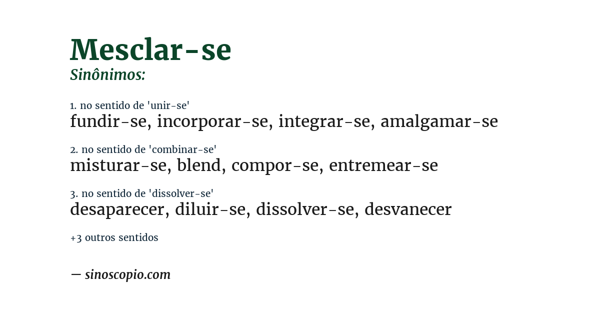 Sinônimo de mesclar-se