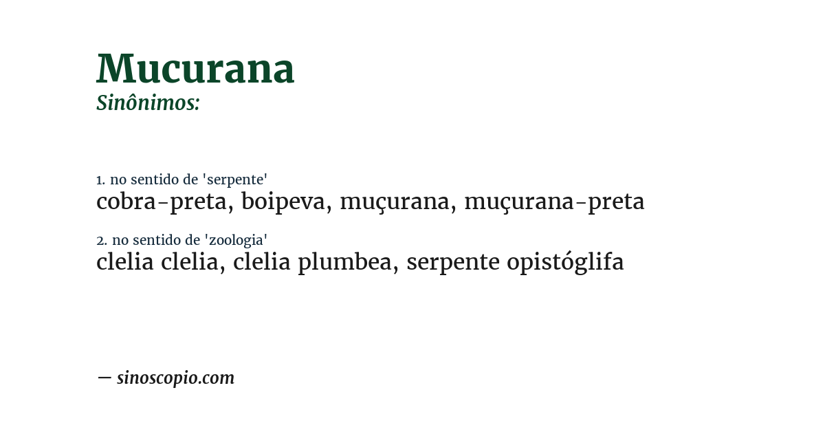Sinônimo de mucurana