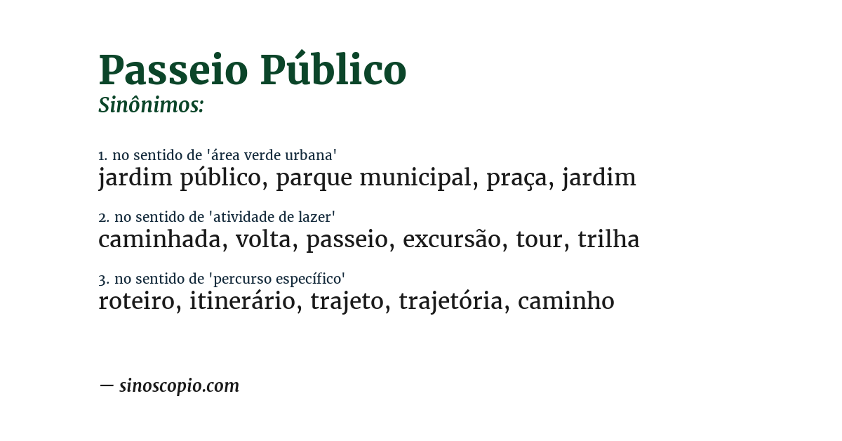 Sinônimo de passeio público