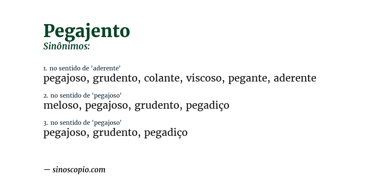 Sinônimo de pegajento