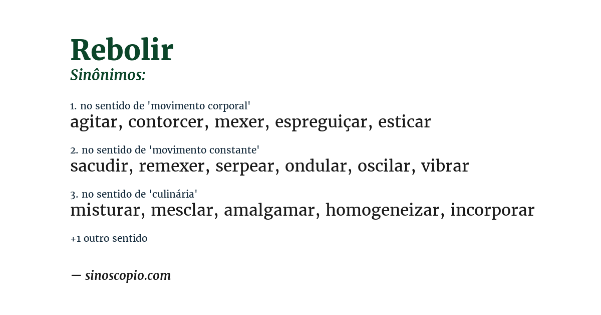 Sinônimo de rebolir