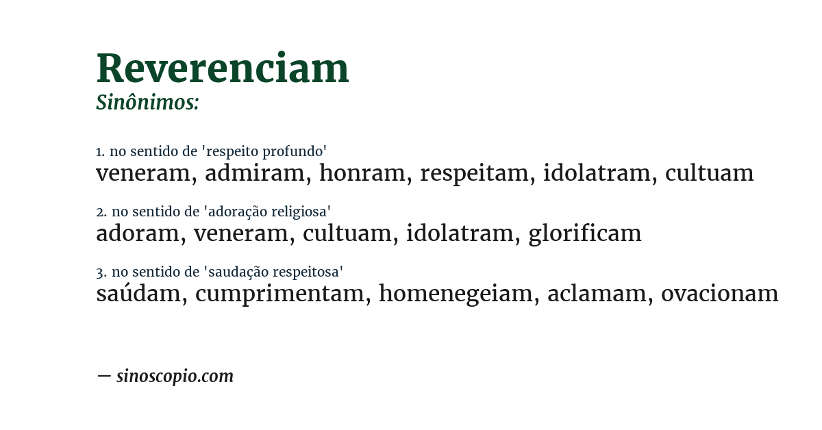 Sinônimo de reverenciam