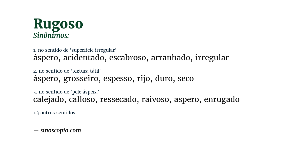 Sinônimo de rugoso