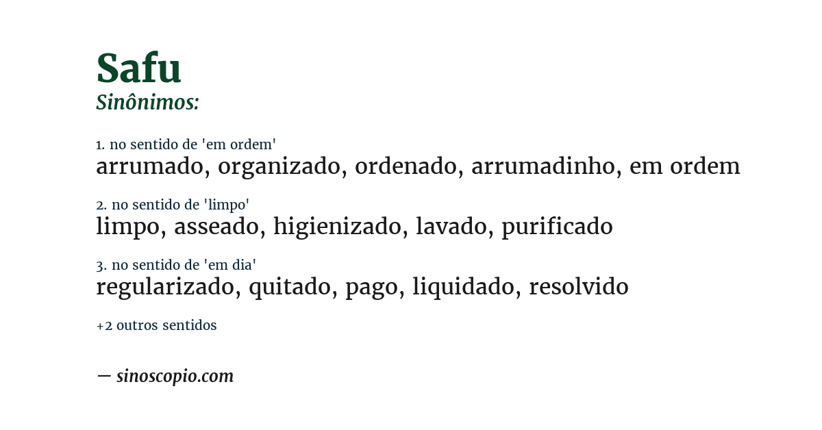 Sinônimo de safu