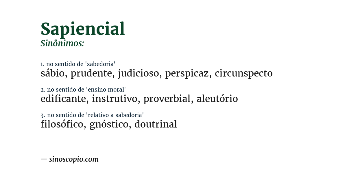Sinônimo de sapiencial