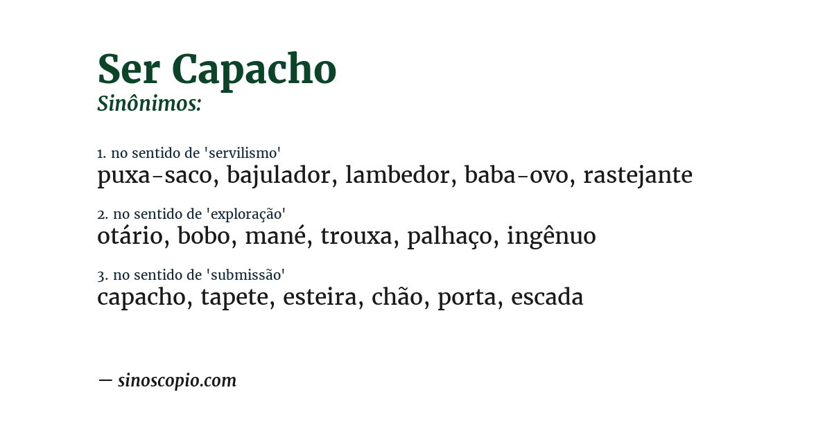 Sinônimo de ser capacho