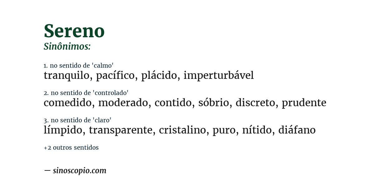 Sinônimo de sereno