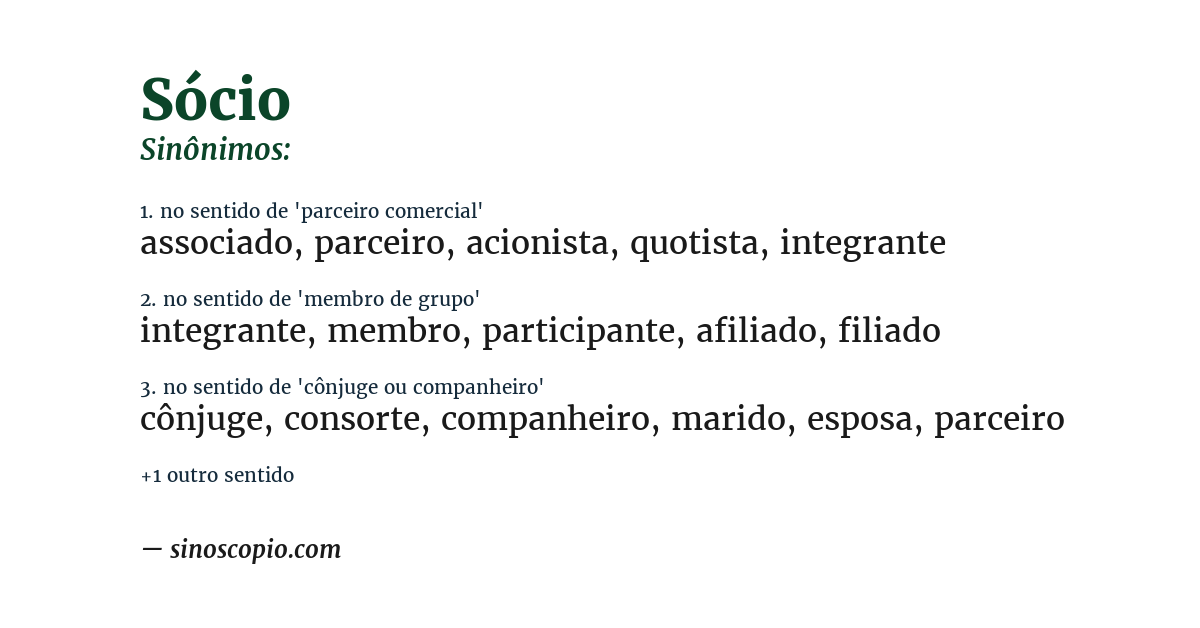 Sinônimo de sócio