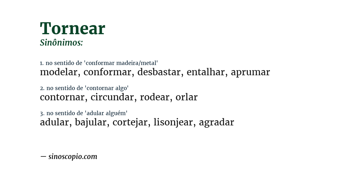 Sinônimo de tornear