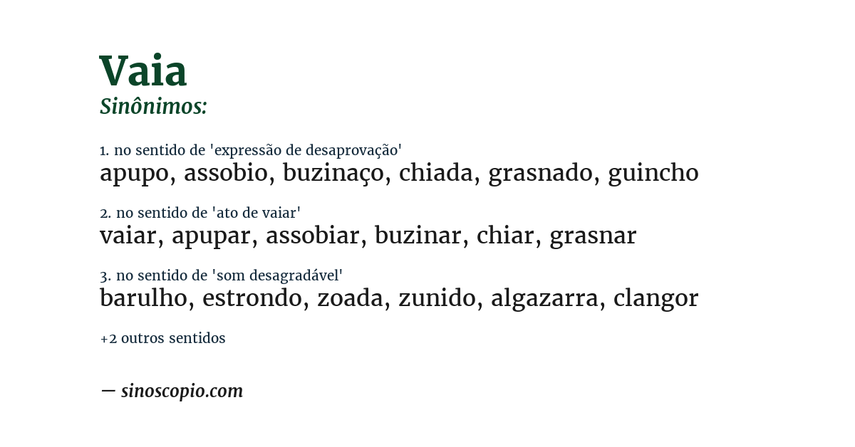 Sinônimo de vaia