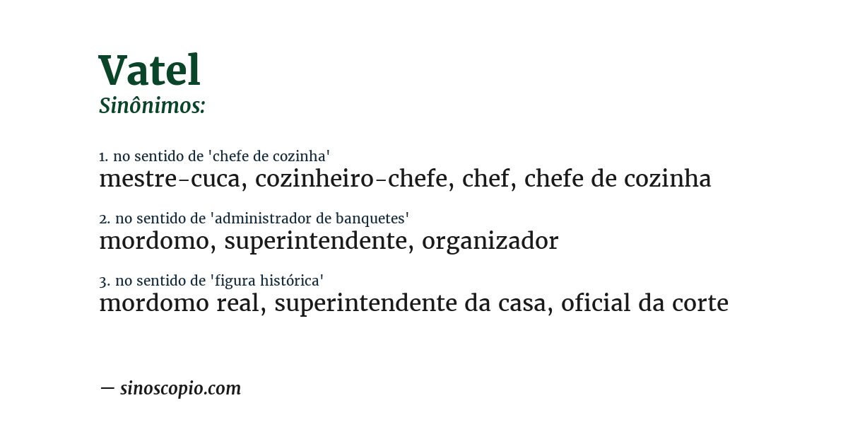 Sinônimo de vatel