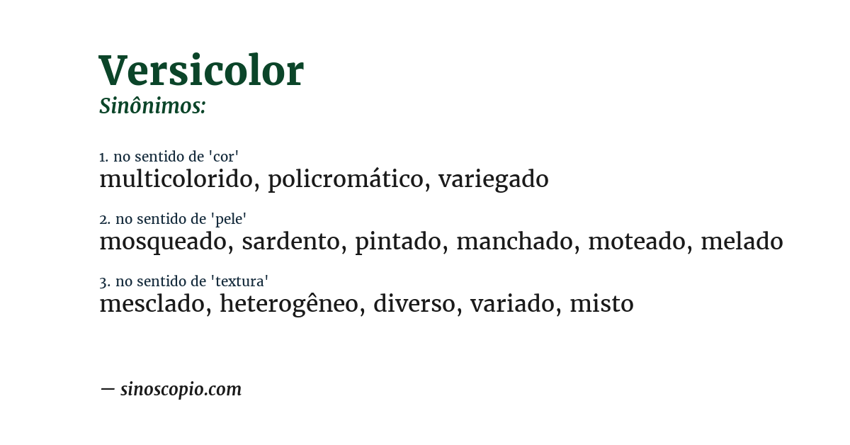 Sinônimo de versicolor