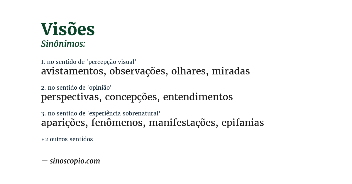 Sinônimo de visões