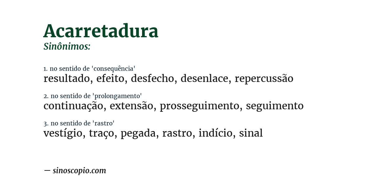 Sinônimo de acarretadura