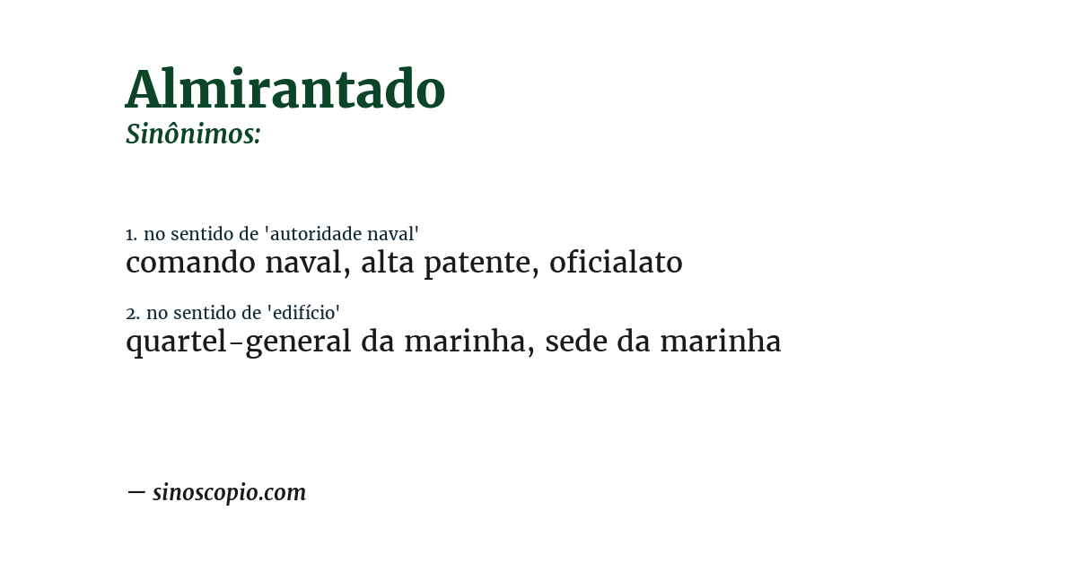 Sinônimo de almirantado