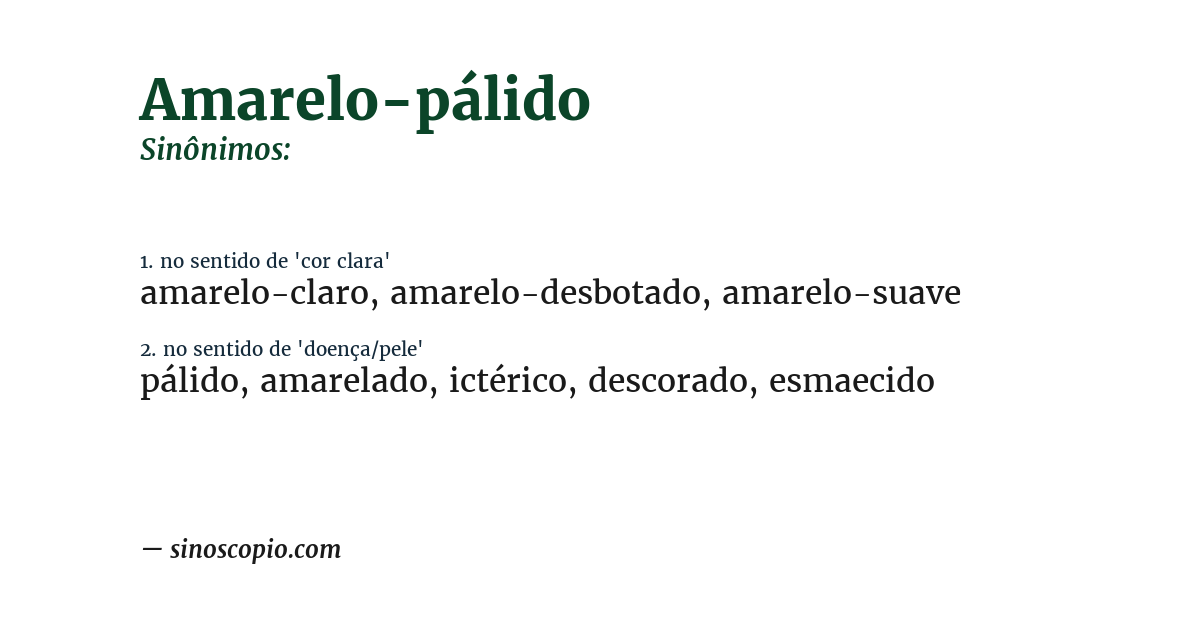 Sinônimo de amarelo-pálido