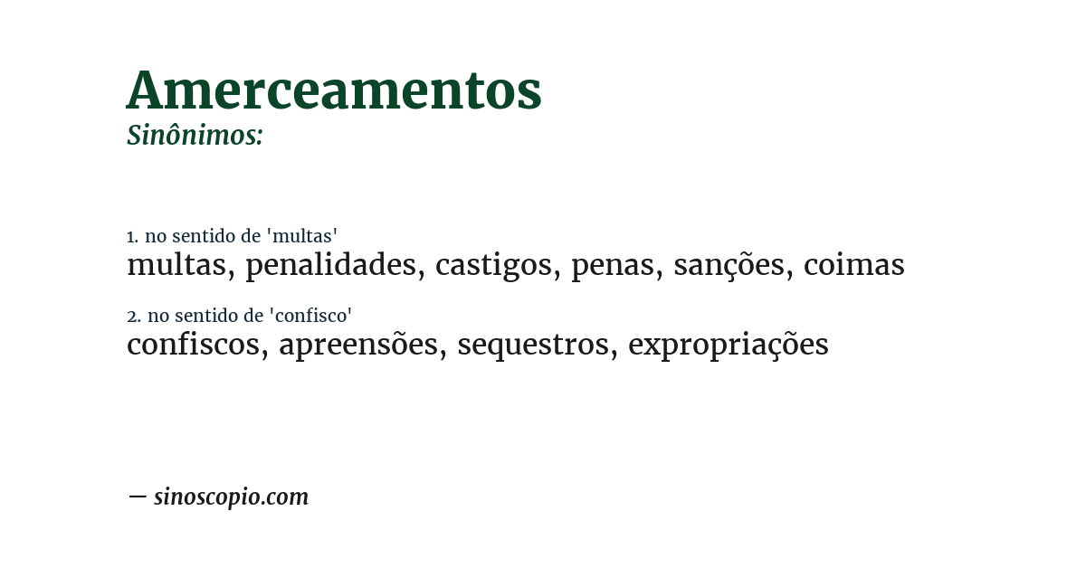 Sinônimo de amerceamentos