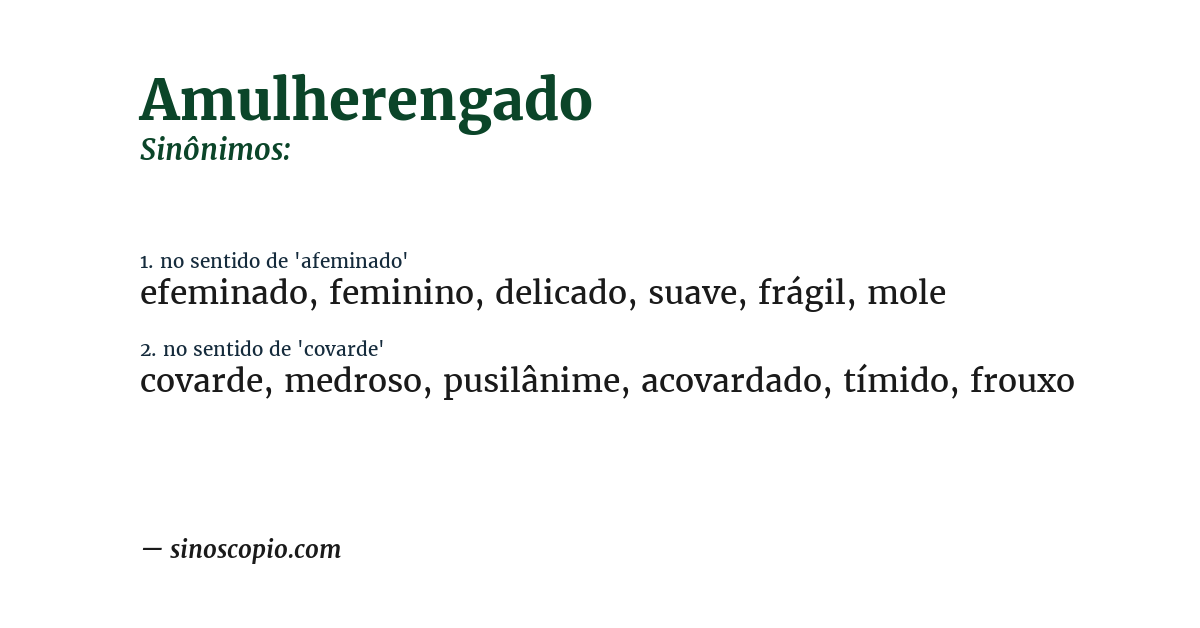Sinônimo de amulherengado