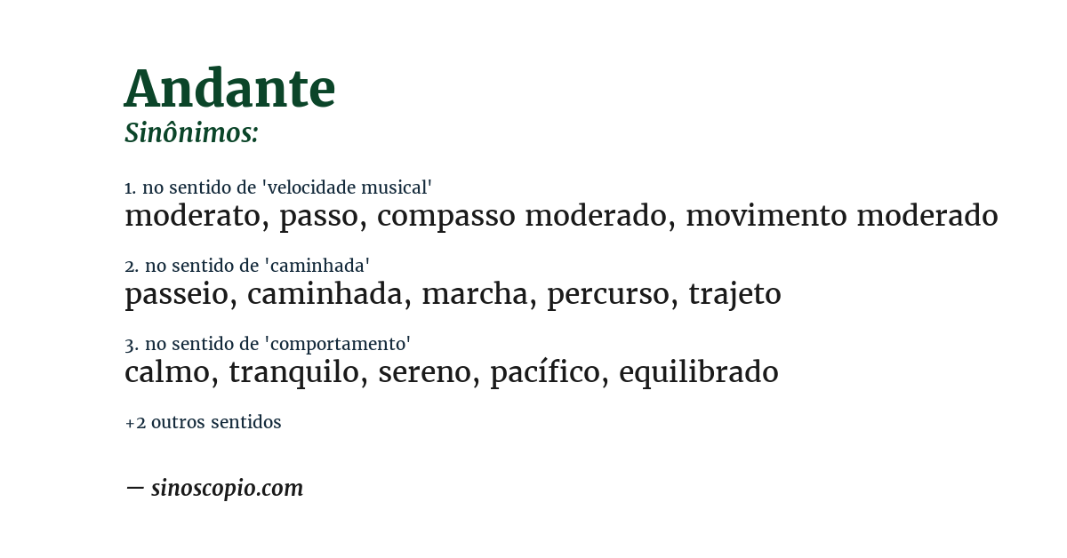 Sinônimo de andante