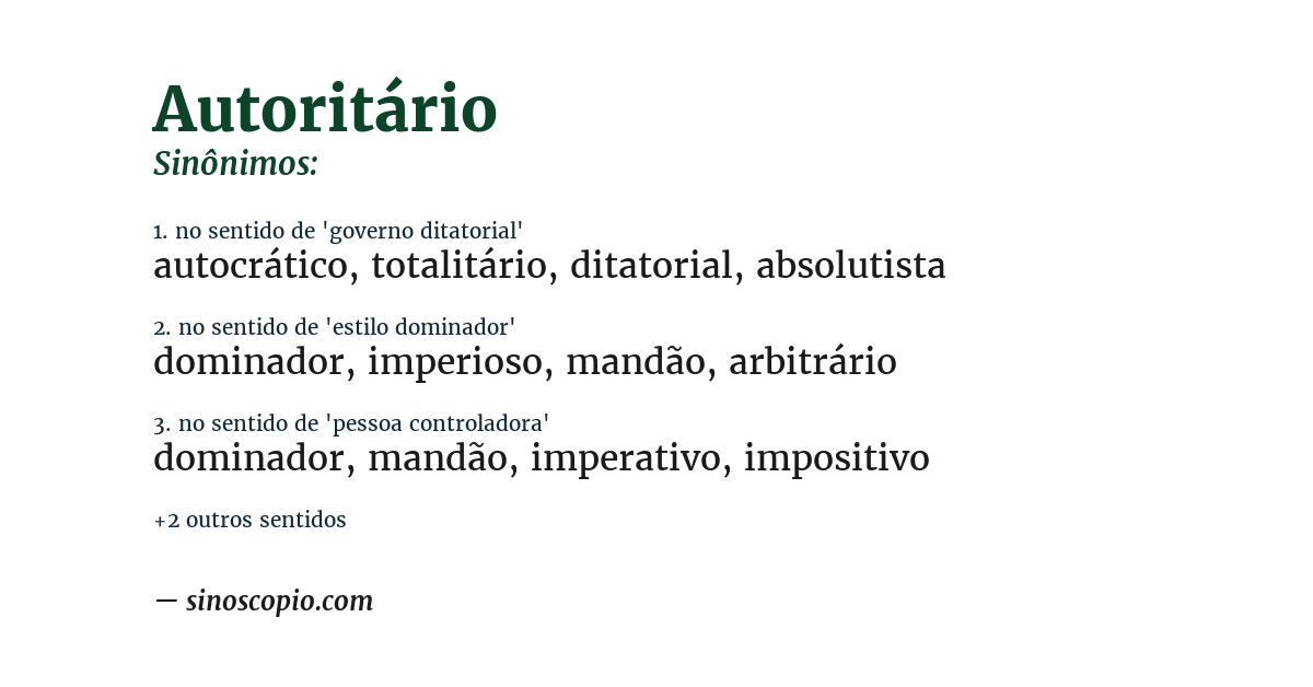 Sinônimo de autoritário