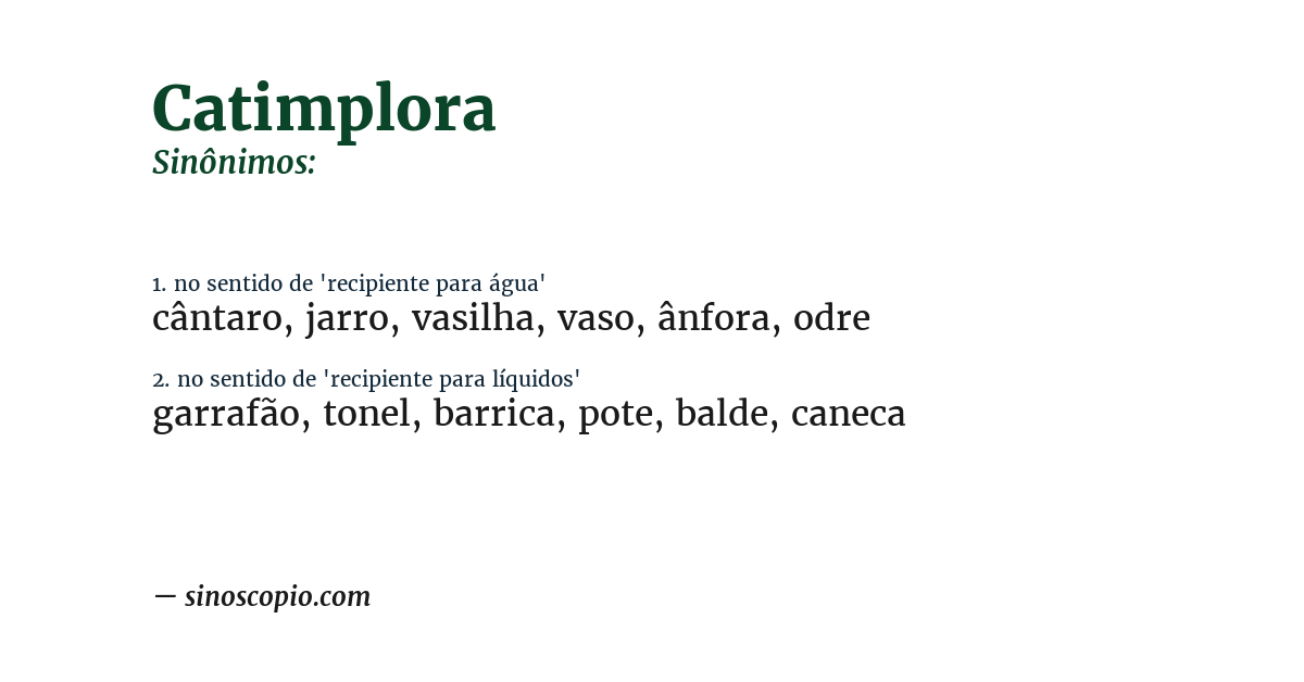 Sinônimo de catimplora