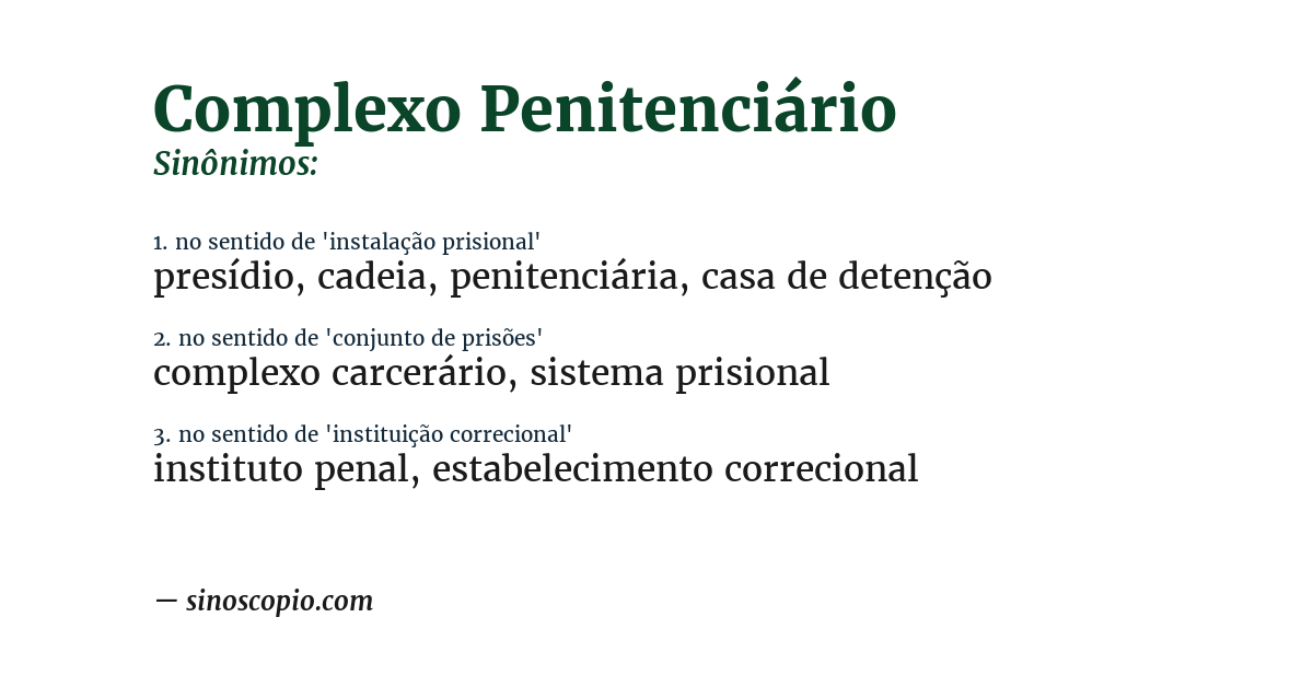Sinônimo de complexo penitenciário