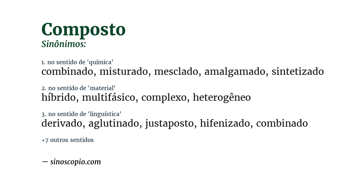 Sinônimo de composto