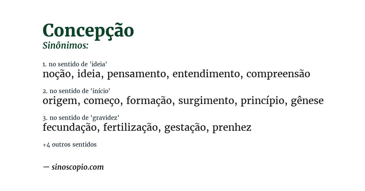 Sinônimo de concepção