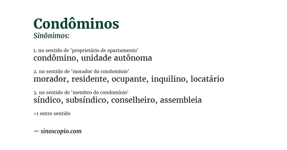Sinônimo de condôminos